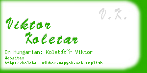 viktor koletar business card